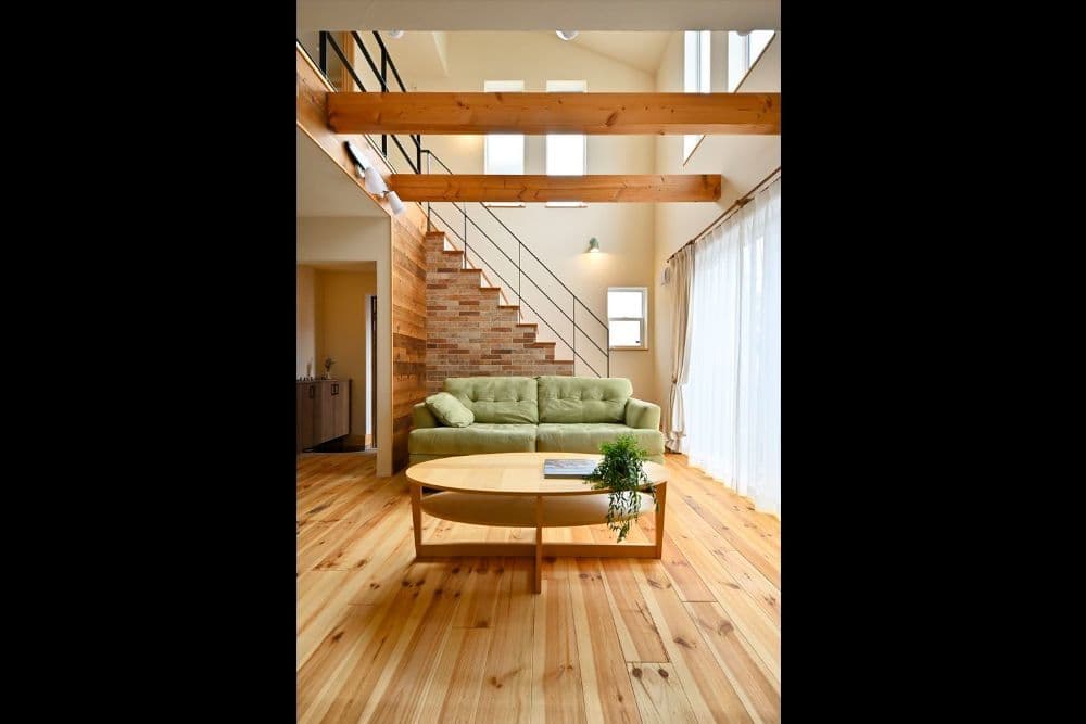 表し梁がとバランスの良い吹抜